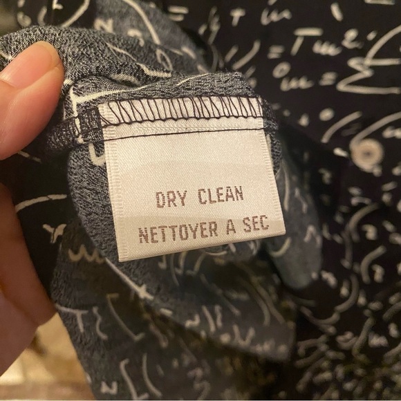 Vintage JONES NEW YORK Women Math Physics Graphic Button Top Size 2 Petite - Picture 7 of 7